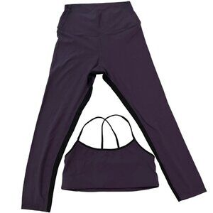 Splits59 Liya High Waist 7/8 Leggings & Airweight Bra Set in Vendetta Size M